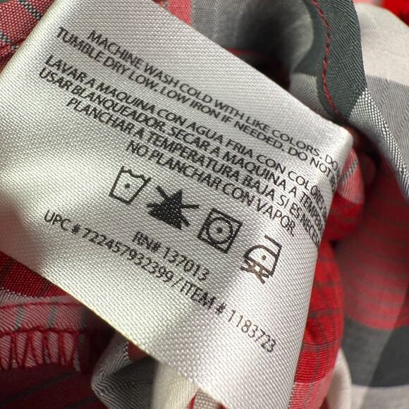 Orvis Shirt Mens M Red Grid Plaid Short Sleeve Tech UPF 20+ Quick Dry Fishing - Picture 7 of 11